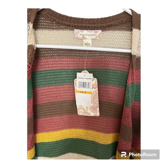 band of gypsies striped crocheted duster size small boho chic - Picture 9 of 11